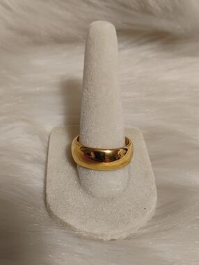 Tungsten Carbide High Polished Comfort Fit Gold Dome Band Ring Unisex